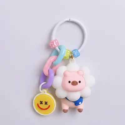 꿀꿀이 키홀더, 화이트, 1개