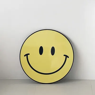 베베데이 라운드 접이식 좌식 원형 밥상, 스마일, 600x600x275mm, 1개