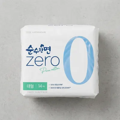 깨끗한나라 순수한면 ZERO, 대형, 14개입, 4팩