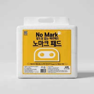 노마크 발도장 없는 배변패드, 대형, 40매입, 3팩