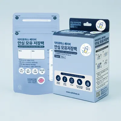 닥터로하스 안심 모유저장팩, 180ml, 1박스,25매