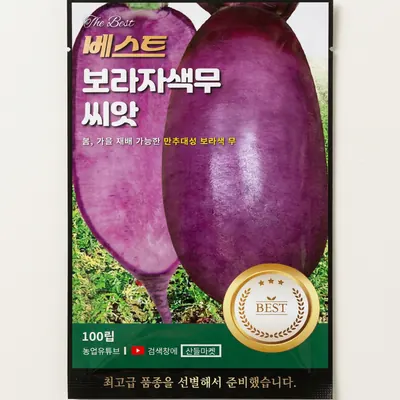 씨앗마켓 베스트 보라자색 무 씨앗, 100립, 1개