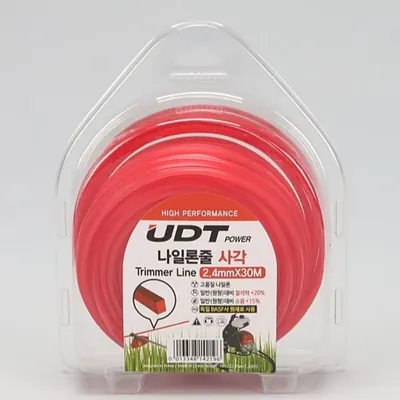 UDT 예초기 나일론줄, 사각형, 2.4mm, 30m, 1개