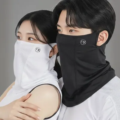 딥루트 자외선차단 러닝마스크, 화이트+블랙, 2개