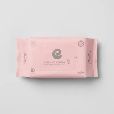 앙블랑 물티슈 세이프 휴대리필, 인디핑크, 20매, 63gsm, 12팩