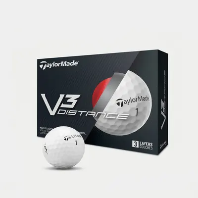 테일러메이드 V3 디스턴스 골프공, 화이트, 12개, 1개