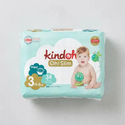 킨도 오슬림 밴드형 기저귀, 3단계, 34매입, 4팩