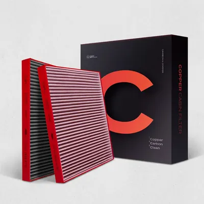 필터포유 구리 활성탄 차량용 에어컨 필터, 카본코퍼 CFCC007, 2개입, 1박스