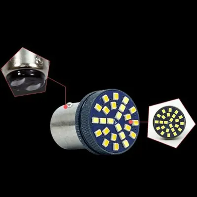 LED 깜빡이등 브레이크등 미등 차량 전구, 24발, 옐로우, 24V, 더블타입, 1개