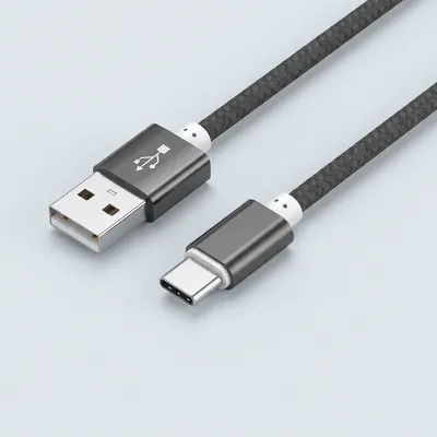 WJT 메탈 고속 충전 케이블, USB-C, 블랙, 1.5m, 4개