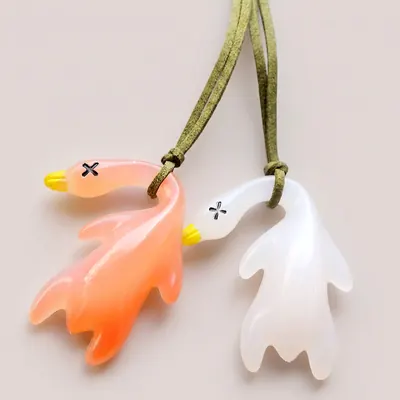 변색 구운 자외선 오리 키홀더, 화이트, 1개