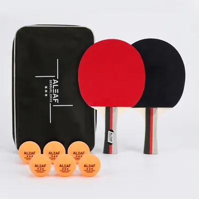 아리프 센슈얼 탁구 라켓 세트, 쉐이크핸드, 플레어(FL), 라켓 2개+공 6개+파우치, 1세트
