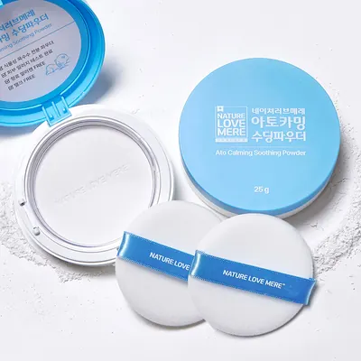 네이쳐러브메레 아토카밍 베이비 수딩파우더, 25g, 기본 퍼프 1개+여분 퍼프 1개, 2개