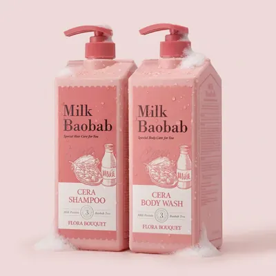 밀크바오밥 세라 샴푸+바디워시, 플로라부케, 1200ml, 1개
