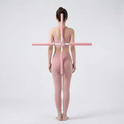 어깨스트레칭 라운드숄더 십자봉, 그레이, 1개