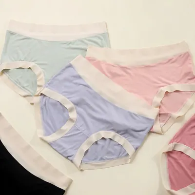 알뜰공식 심리스 투톤 모달 팬티 6종, 색상혼합, L, 1세트