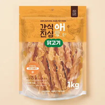 간식애진심 사사미 대용량 육포, 치킨꽈배기, 1kg, 1개