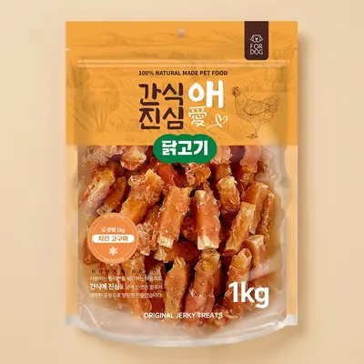 간식애진심 사사미 대용량 육포, 치킨고구마, 1kg, 1개
