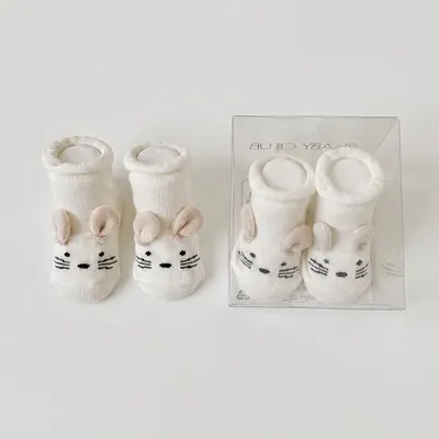 하이베이비키즈 신생아 깡총토끼 양말, 베이지, 1호(0-6개월), 1개