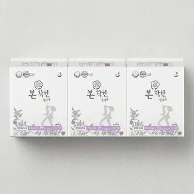 유기농본 착한 생리대, 오버나이트, 20개입, 3팩