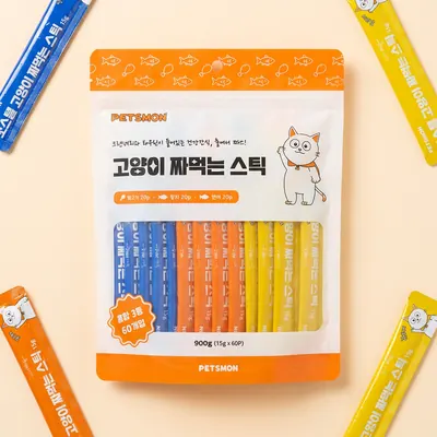 펫츠몬 고양이 짜먹는 스틱, 혼합맛, 15g, 2세트, 1개