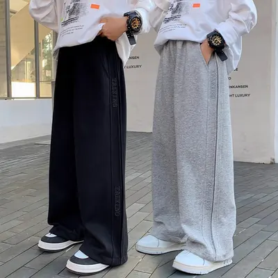 스트레이드 와이드 팬츠, 블랙, 170