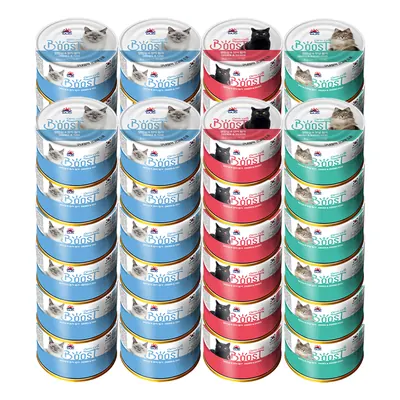 옵티원 부스트캣, 참치 24캔 + 연어 12캔 + 맛살 12캔, 160g, 48캔