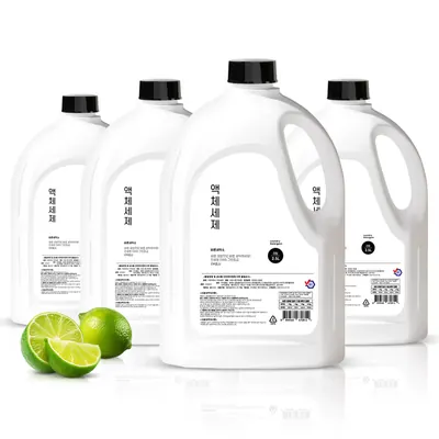 바른세탁소 액체세제 라임향, 2.5L, 4개