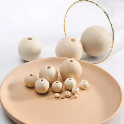나무 구슬 우드볼 원목, 25mm, 10개