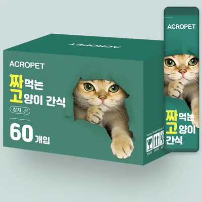 아크로펫 짜먹는 고양이 간식 츄르, 참치, 15g, 60개입, 1개