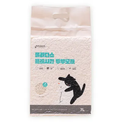 플리다스 고양이 두부모래, 베이비파우더, 7L, 6개, 1개