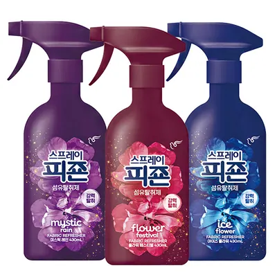 피죤 스프레이 섬유탈취제, 미스틱레인 430ml 1개 + 플라워페스티벌 430ml 1개 + 아이스플라워 430ml 1개, 3개
