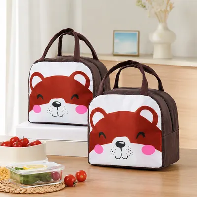 러블리 곰돌이 보온보냉백, 브라운, 1개