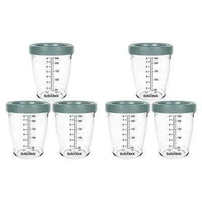 베베락 포네르 트라이탄 이유식용기, 블루그레이(3P)+블루그레이(3P), 240ml, 1세트