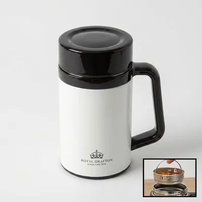 로얄그래프톤 보온보냉 머그 텀블러, 화이트, 420ml, 1개