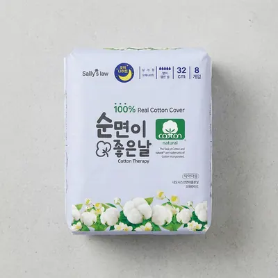 샐리의법칙 트리플 순면이좋은날 생리대, 오버나이트, 8매, 5팩