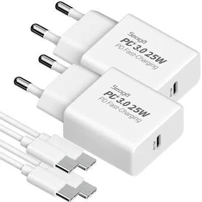 서가 PD 25W PPS 타입C 초고속 충전기 CtoC 케이블 1.5M 세트, 화이트, 2개