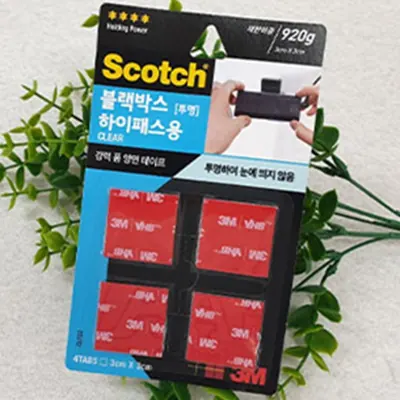 스카치 CLT33 강력 블랙박스 하이패스용 양면테이프, 3x3cm, 1개