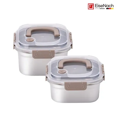 아이제나흐 304 스텐 에어홀 반찬용기 2종세트, 1800ml+2500ml, 1세트