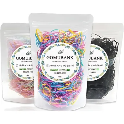 고무뱅크 머리끈 머리고무줄 대용량 헤어끈, 블랙, 일반용, 50g