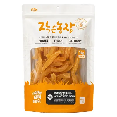 작은농장 강아지 대용량 간식, 말랑고구마, 1kg, 1개