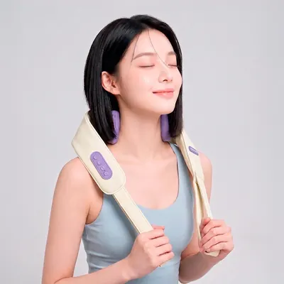 인썸 무선 목 어깨 마사지기, ISM-V1, 퍼플, 1개