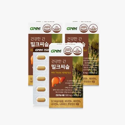 GNM 자연의품격 건강한 간 밀크씨슬, 500mg, 30정, 3개