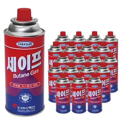 맥선 폭발방지 세이프 부탄가스, 업소용, 캠핑용, 220g, 20개