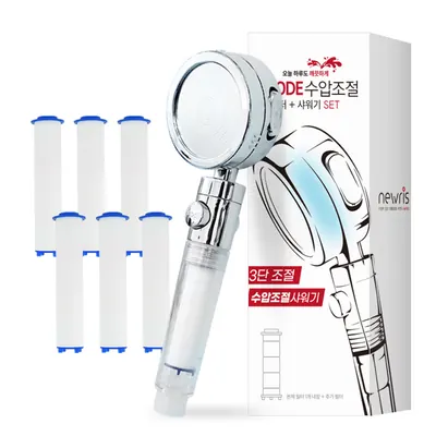 뉴리스 필터 샤워기, 본품 1개 + 필터 6개, 1세트