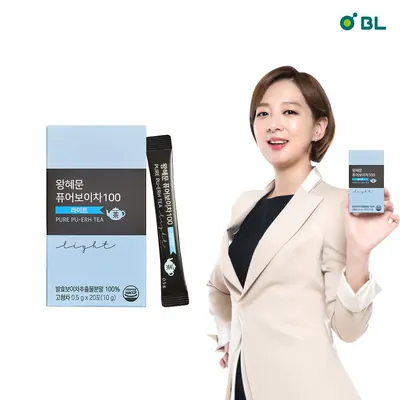 왕혜문 퓨어보이차 100, 1300일 발효, 라이트, 카테킨, 10g, 20포, 3박스