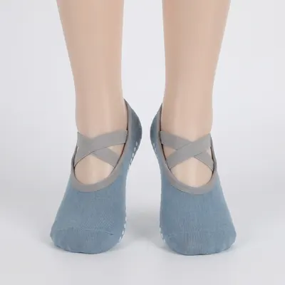 꿈꾸는아재 여성 필라테스 요가양말, 크림+블랙+블루+브릭, FREE, 4개