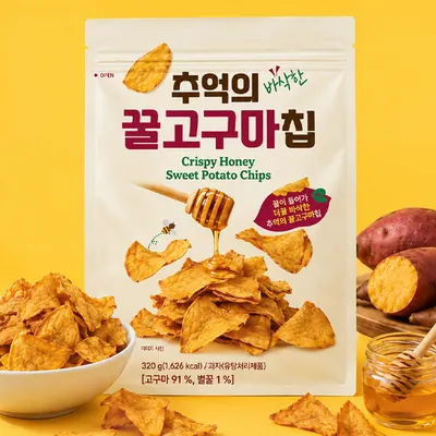 추억의 꿀고구마칩, 맛탕맛, 320g, 3개