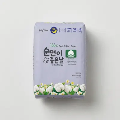 샐리의법칙 순면이 좋은날 생리대, 오버나이트, 8개입, 5팩
