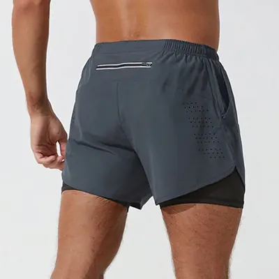 마라톤 러닝숏츠 남여공용 트레일러닝숏츠 3부반바지, 그레이블랙, 2XL(30-32)